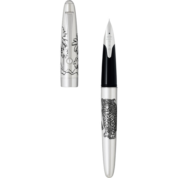 万年筆 PILOT Stirling Silvar / K18-750 Pilot Sterling Fountain Pen - Silvern Koushi - The Goulet Pen Company