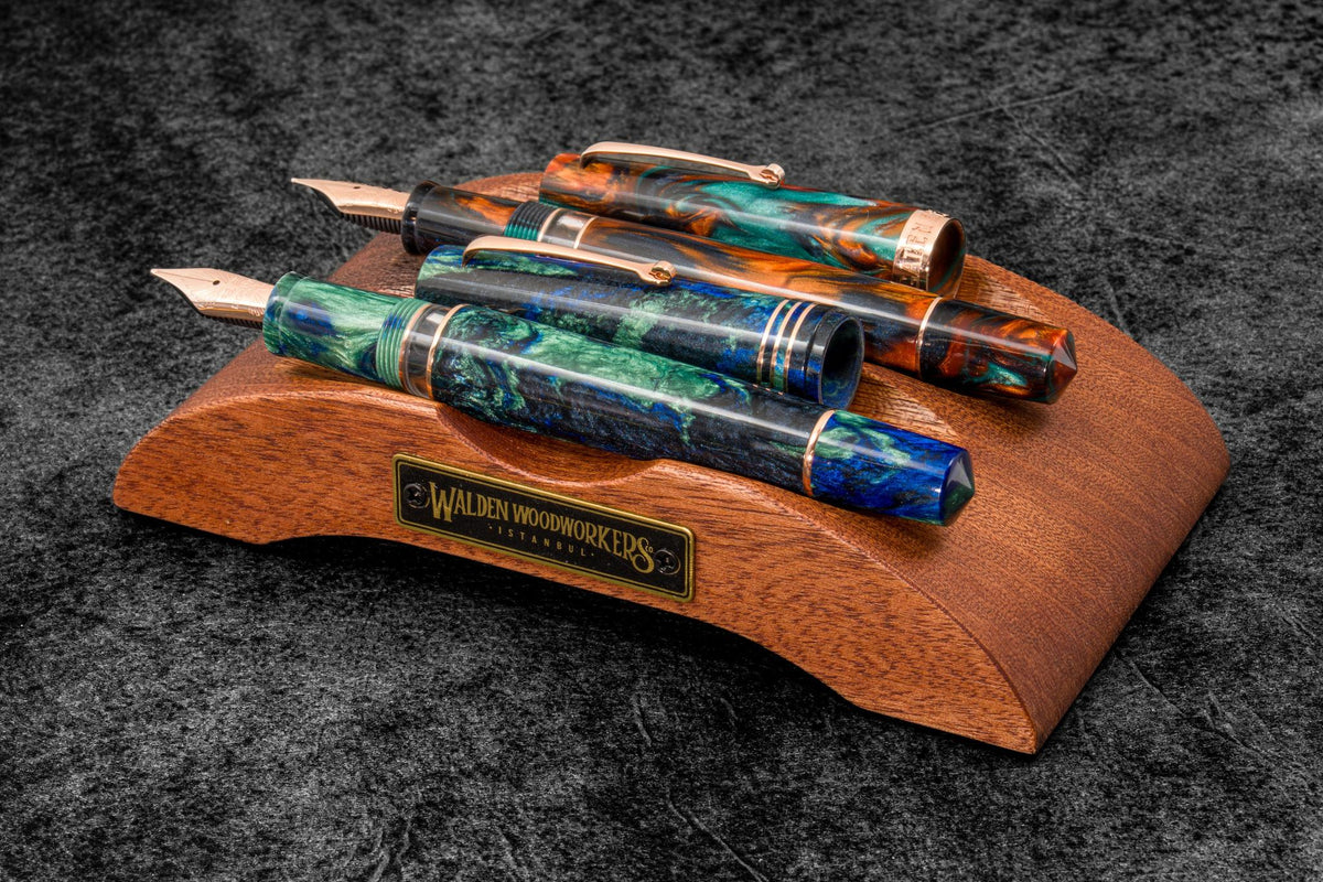 Galen Leather Co. The Pen Arch Wooden Fountain Pen Stand - Mahogany