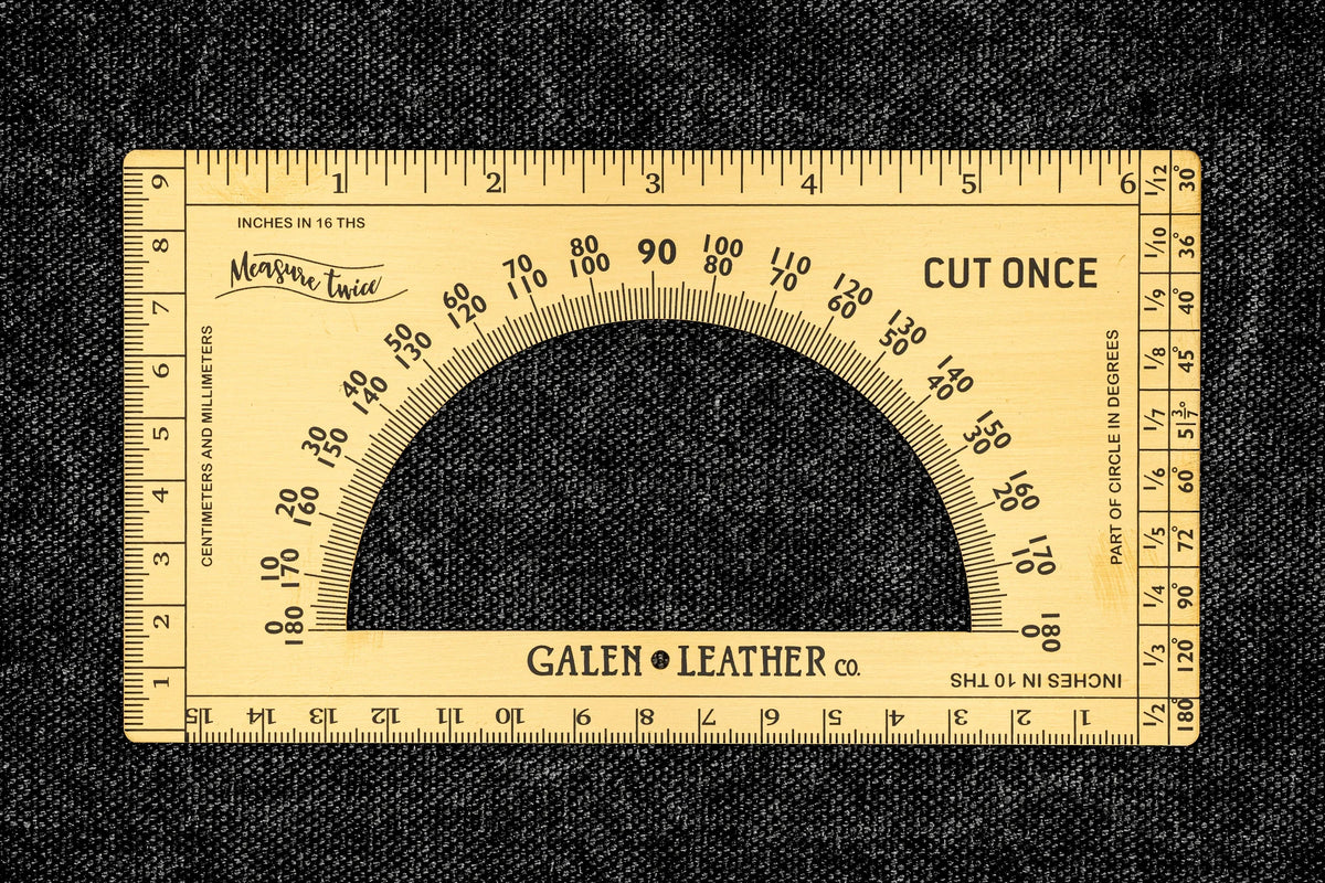Galen Leather Co. Brass Rectangle Protractor