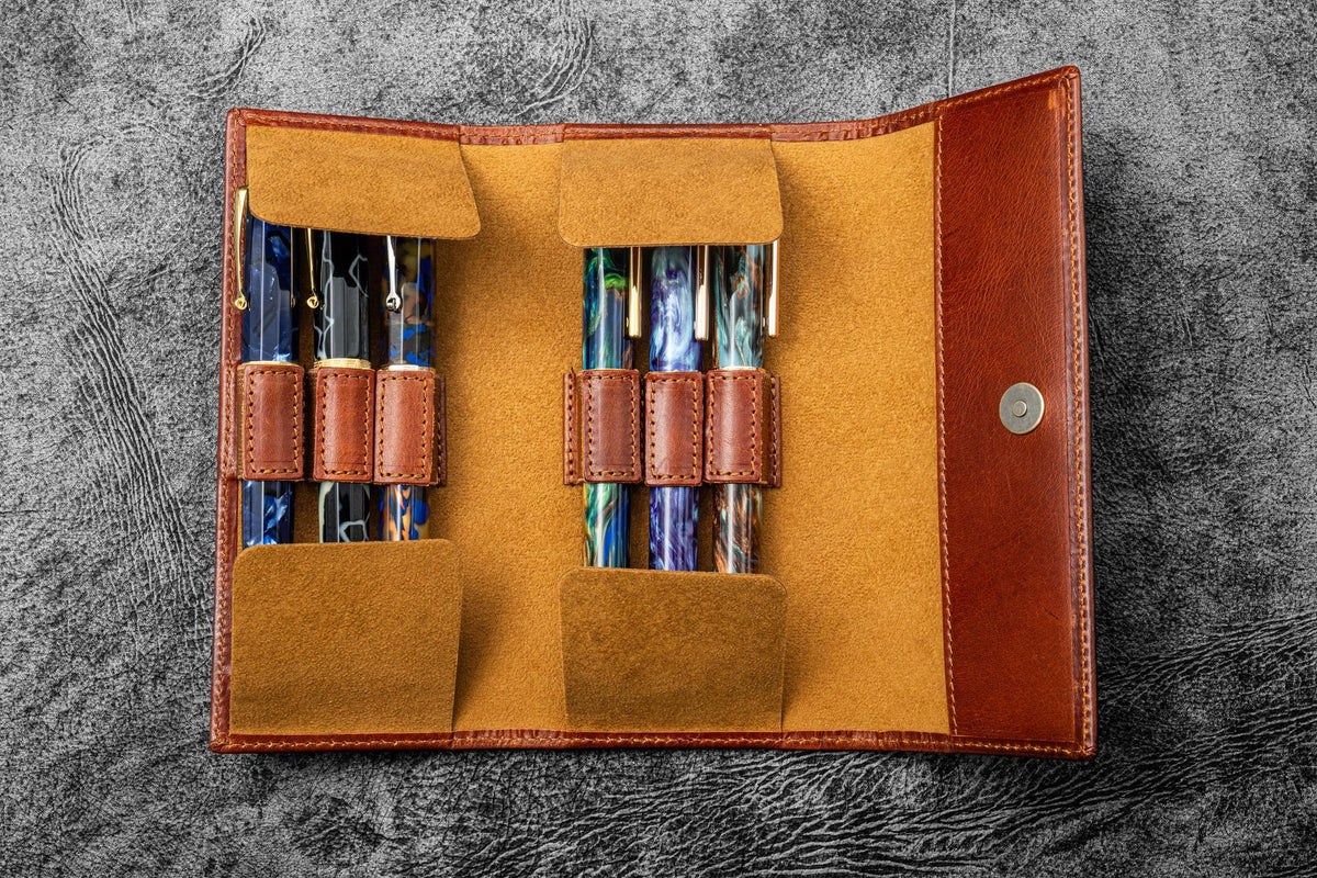 Galen Leather Co. The Writer's Pen Wrap - 6 Pen Case