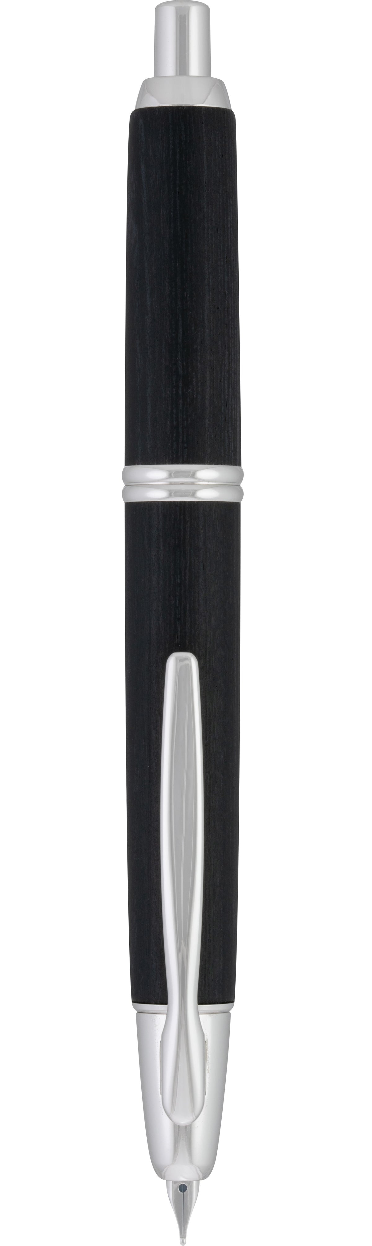 Pilot Vanishing Point Black Birchwood Rhodium Trim