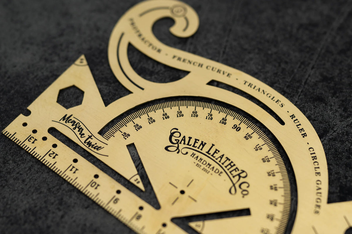 Galen Leather Co. Brass Combine Tool - Protractor (Metric)