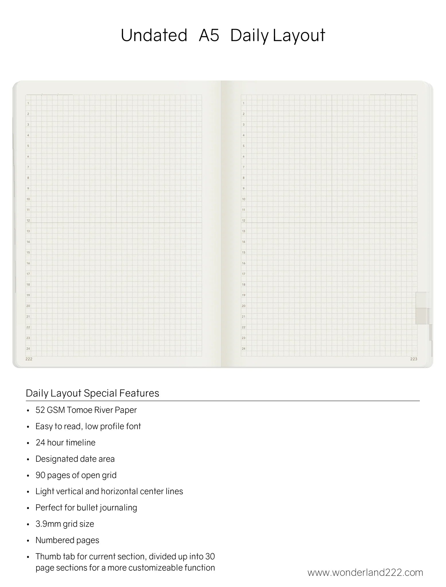 Wonderland222 Undated Weekly Planner A5 Core Stacked Weekends