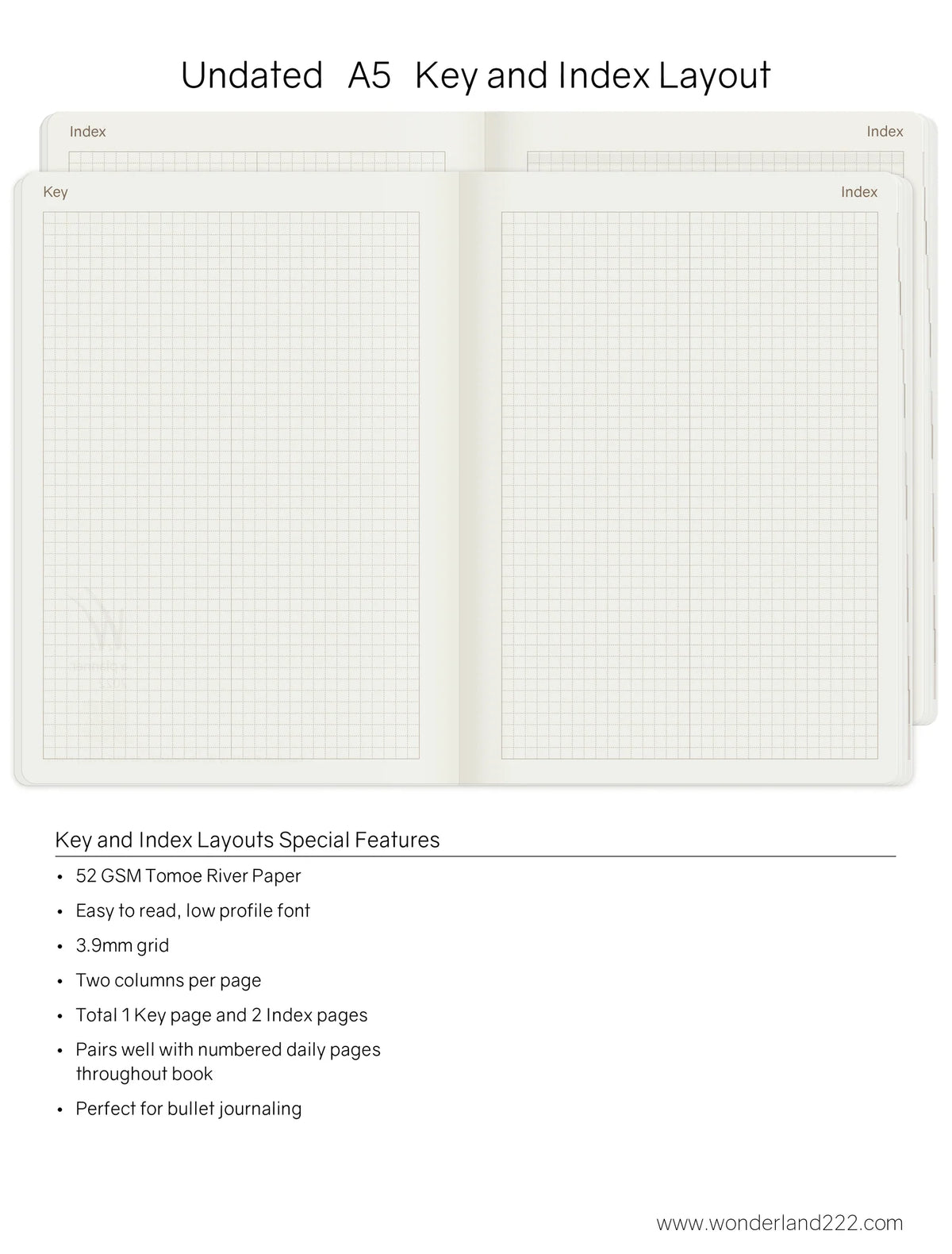 Wonderland222 Undated Weekly Planner A5 - Core - Stacked Weekends v.2
