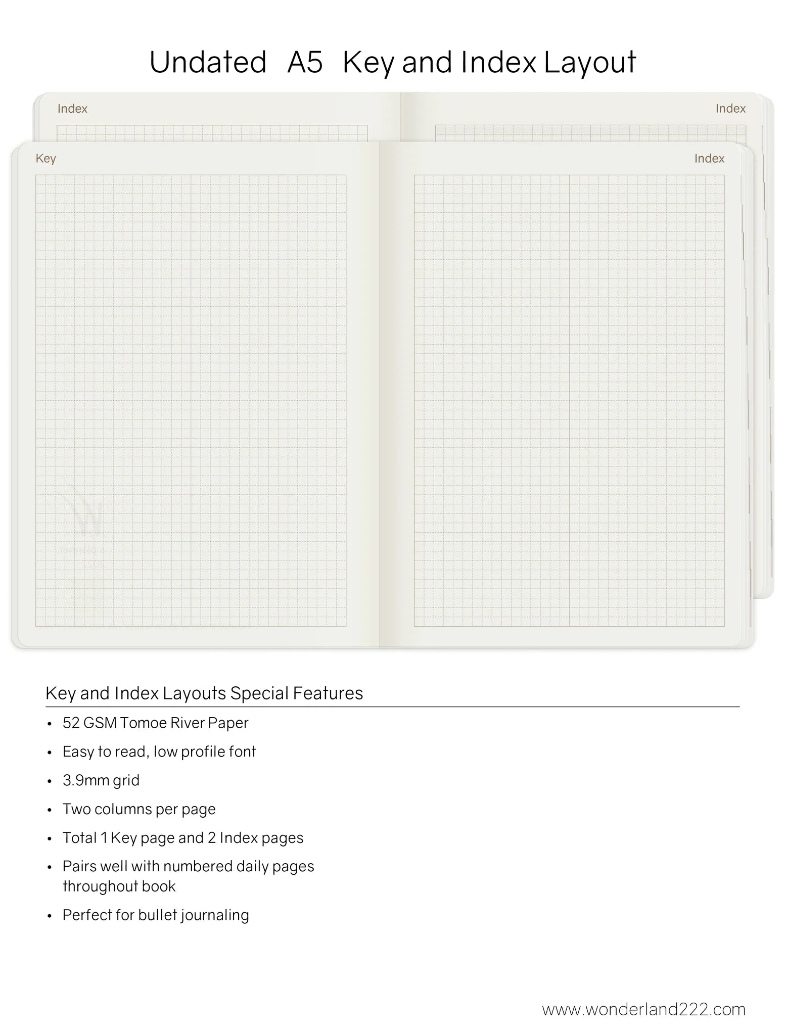 Wonderland222 Undated Weekly Planner A5 Core Stacked Weekends
