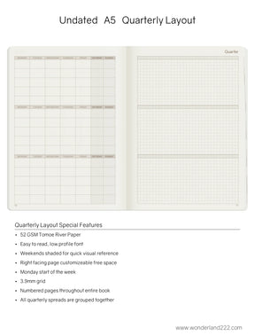 Wonderland222 Undated Weekly Planner A5 Core Stacked Weekends
