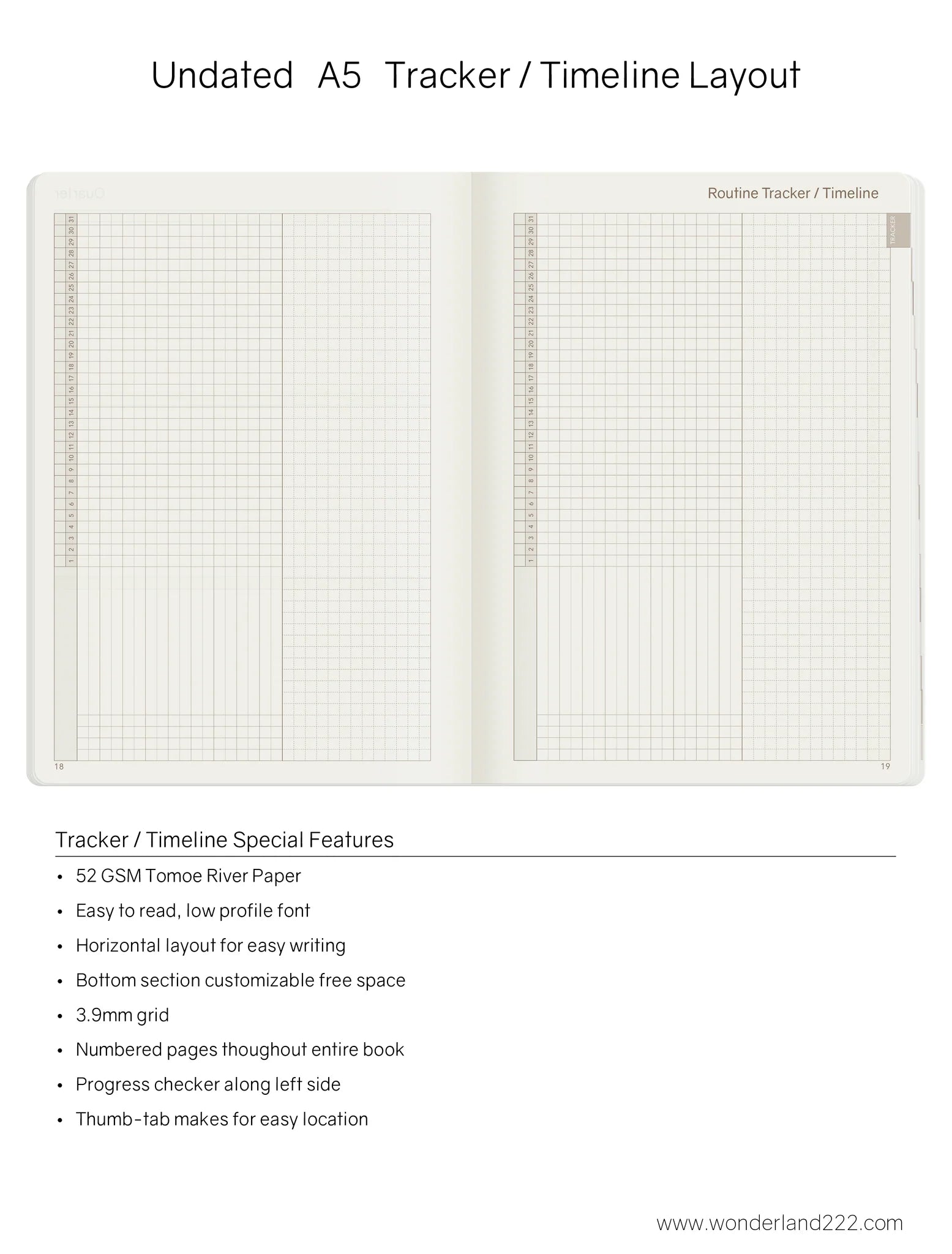 Wonderland222 Undated Weekly Planner A5 Core Stacked Weekends