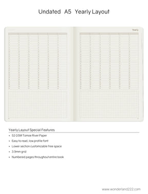 Wonderland222 Undated Weekly Planner A5 Core Stacked Weekends