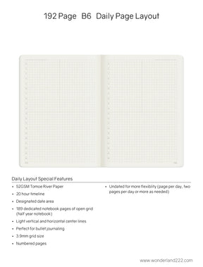 Wonderland222 Notebook B6 Grid 96 Page - Lichen
