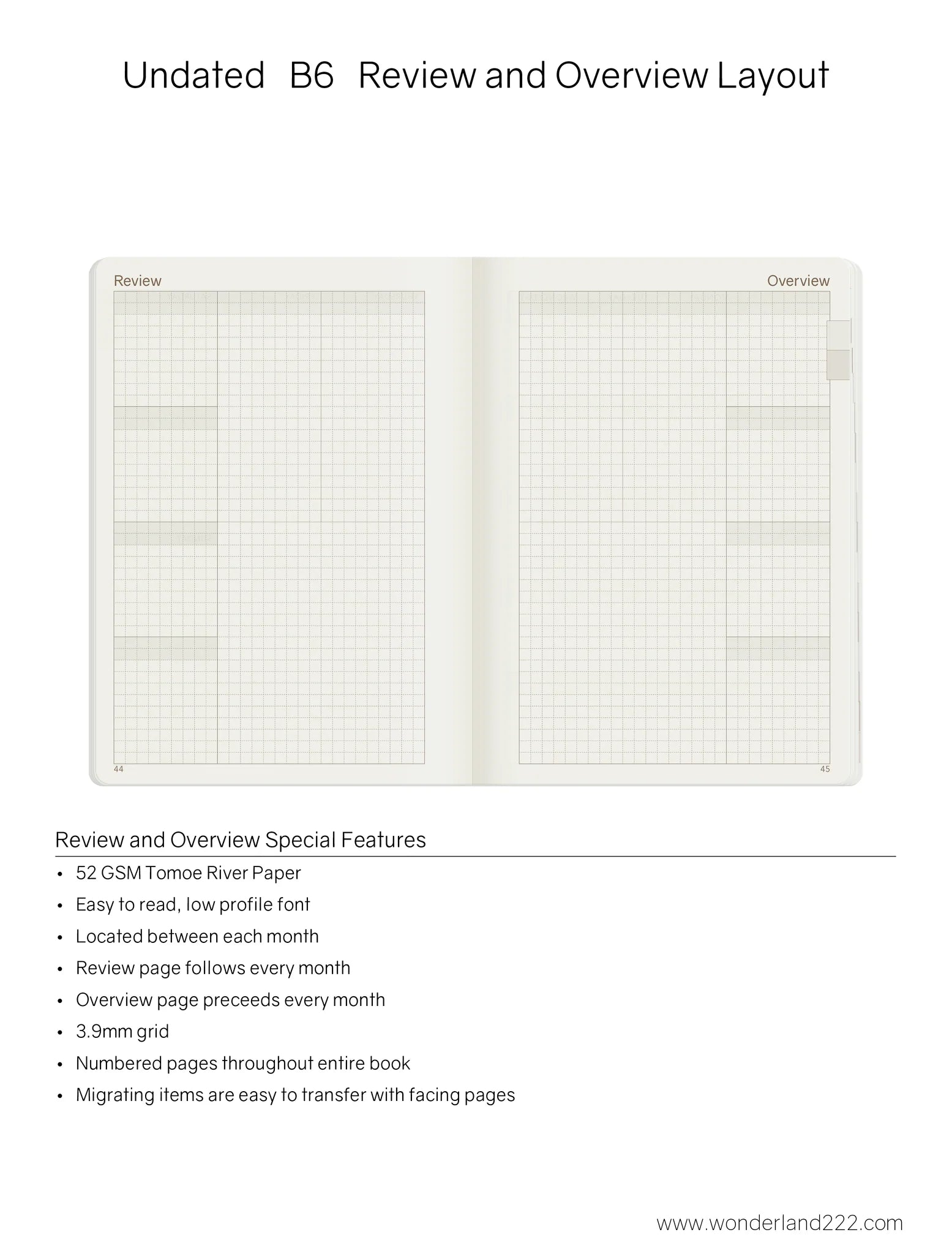 Wonderland222 Undated Weekly Planner B6 - Core - Stacked Weekends