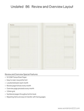 Wonderland222 Undated Weekly Planner B6 - Core - Stacked Weekends