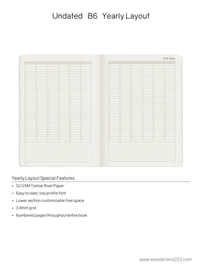 Wonderland222 Undated Weekly Planner B6 - Core - Stacked Weekends