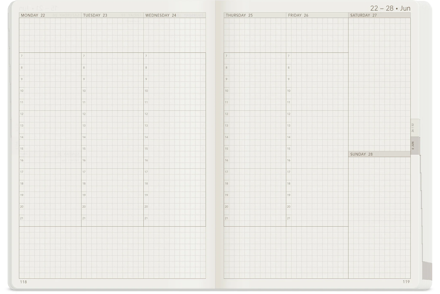 2026 A5 Weekly Planner | Core | Stacked Weekends - Midnight Sky