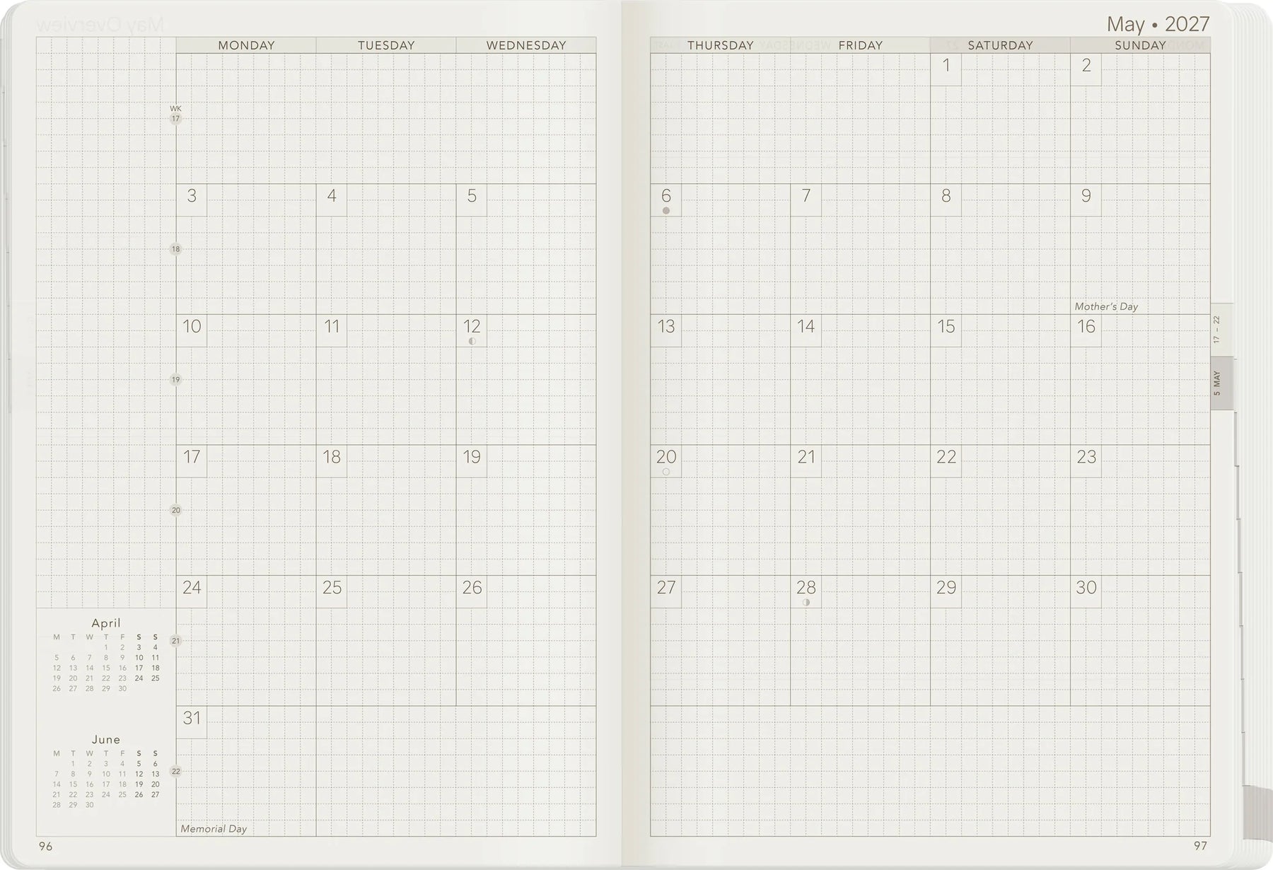 Wonderland22 2027 A5 Weekly Planner - Core - Horizontal