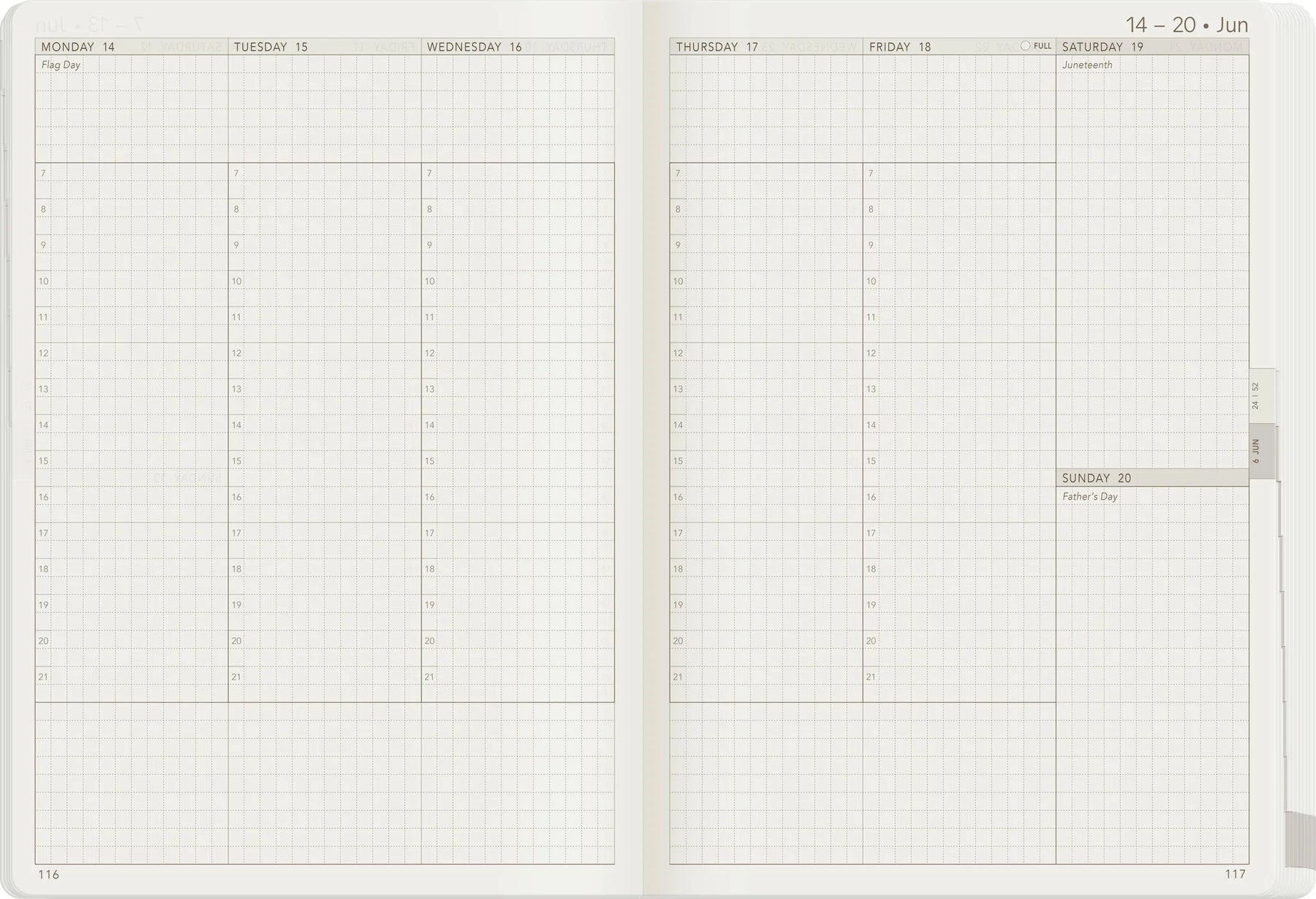 Wonderland22 2027 A5 Weekly Planner - Core - Stacked Weekends