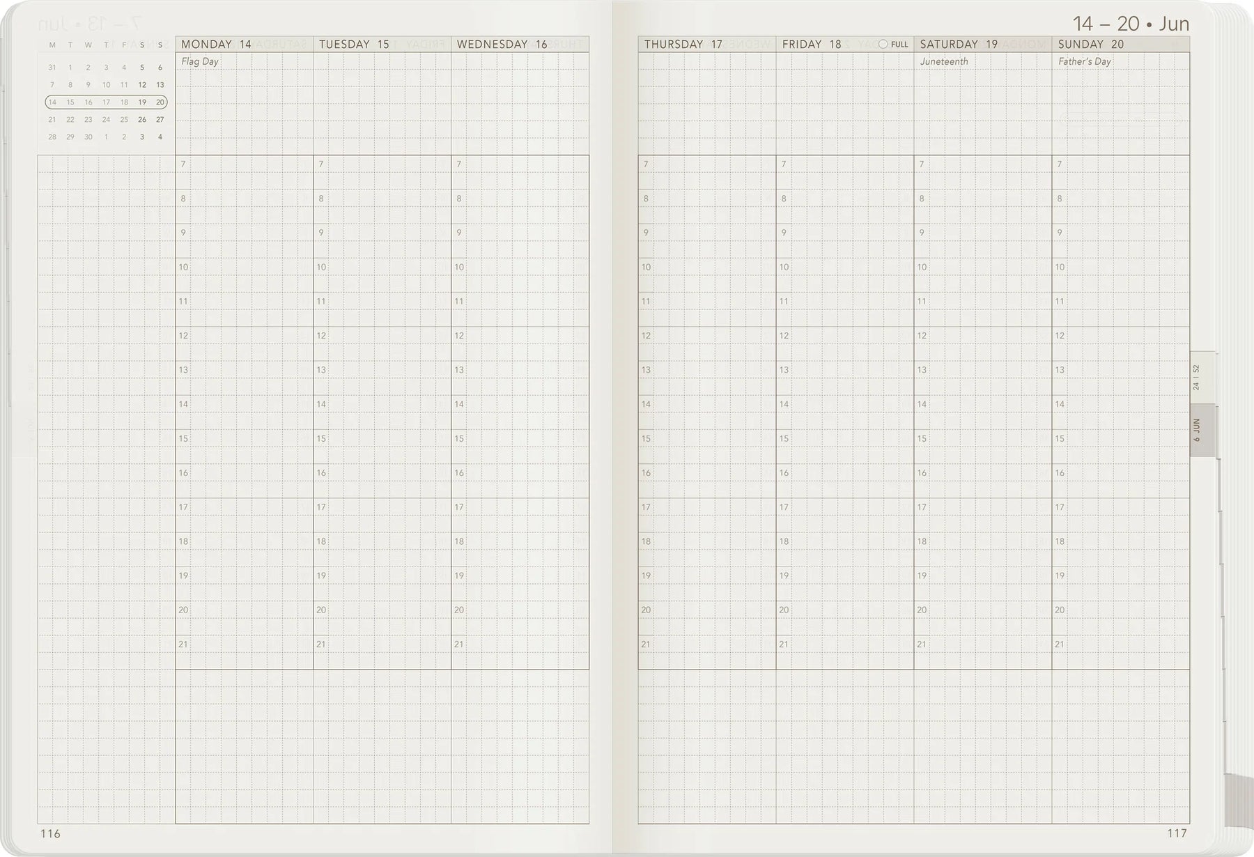 Wonderland22 2027 A5 Weekly Planner - Core - Unstacked Weekends
