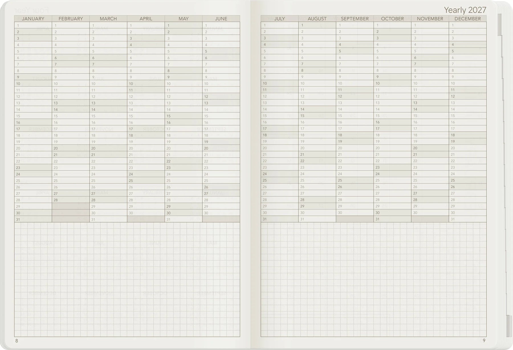 Wonderland22 2027 A5 Weekly Planner - Core - Horizontal