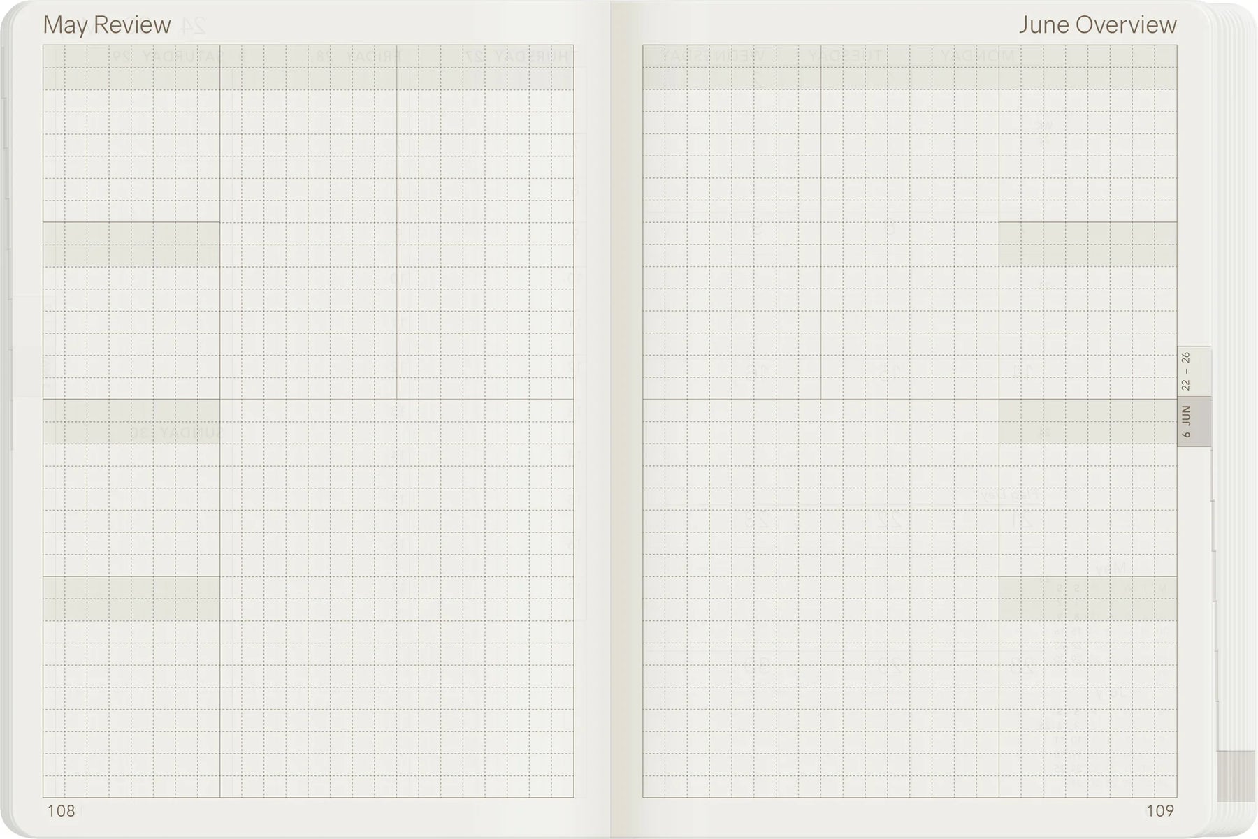 Wonderland22 2027 A6 Weekly Planner - Core - Stacked Weekends