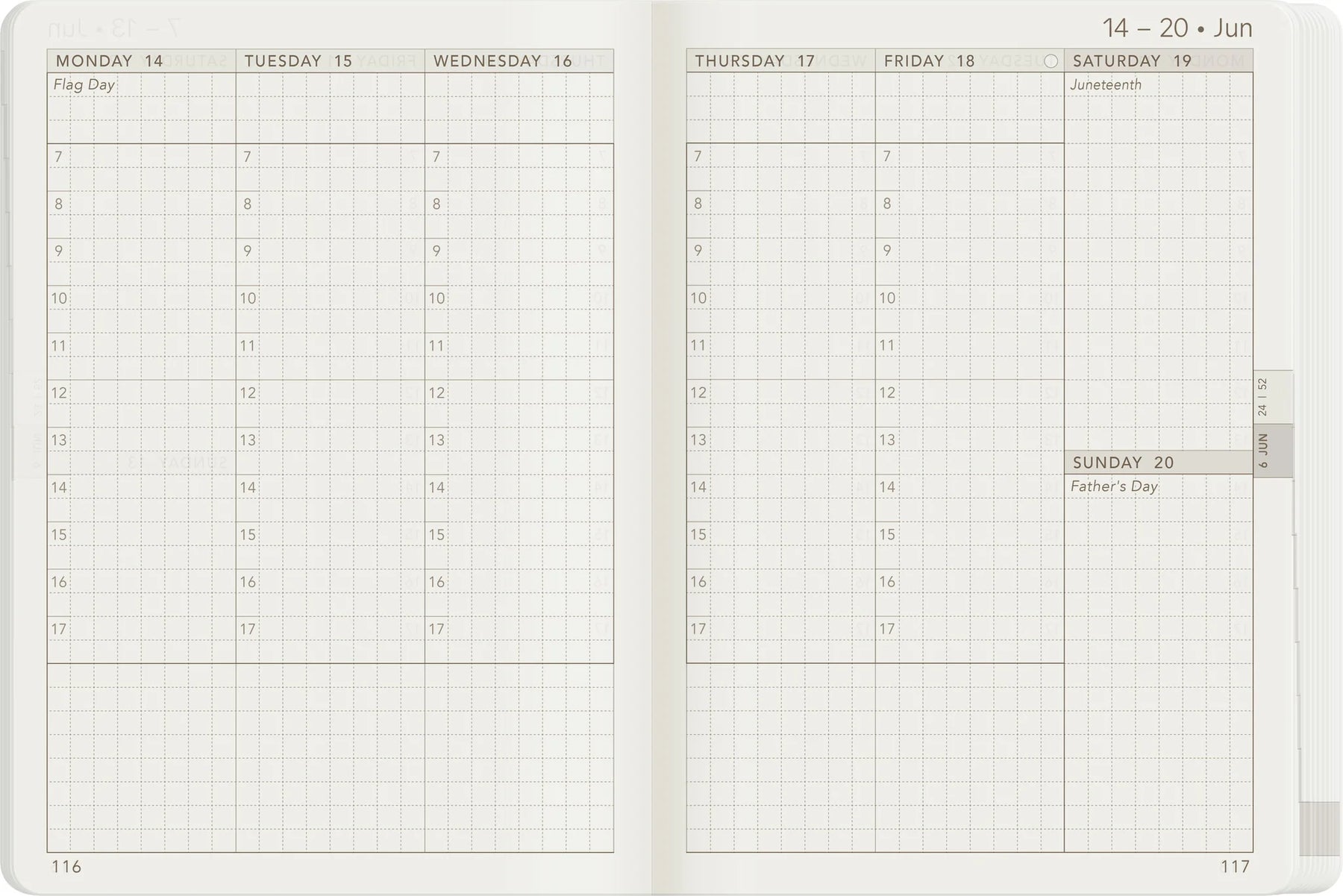 Wonderland22 2027 A6 Weekly Planner - Core - Stacked Weekends
