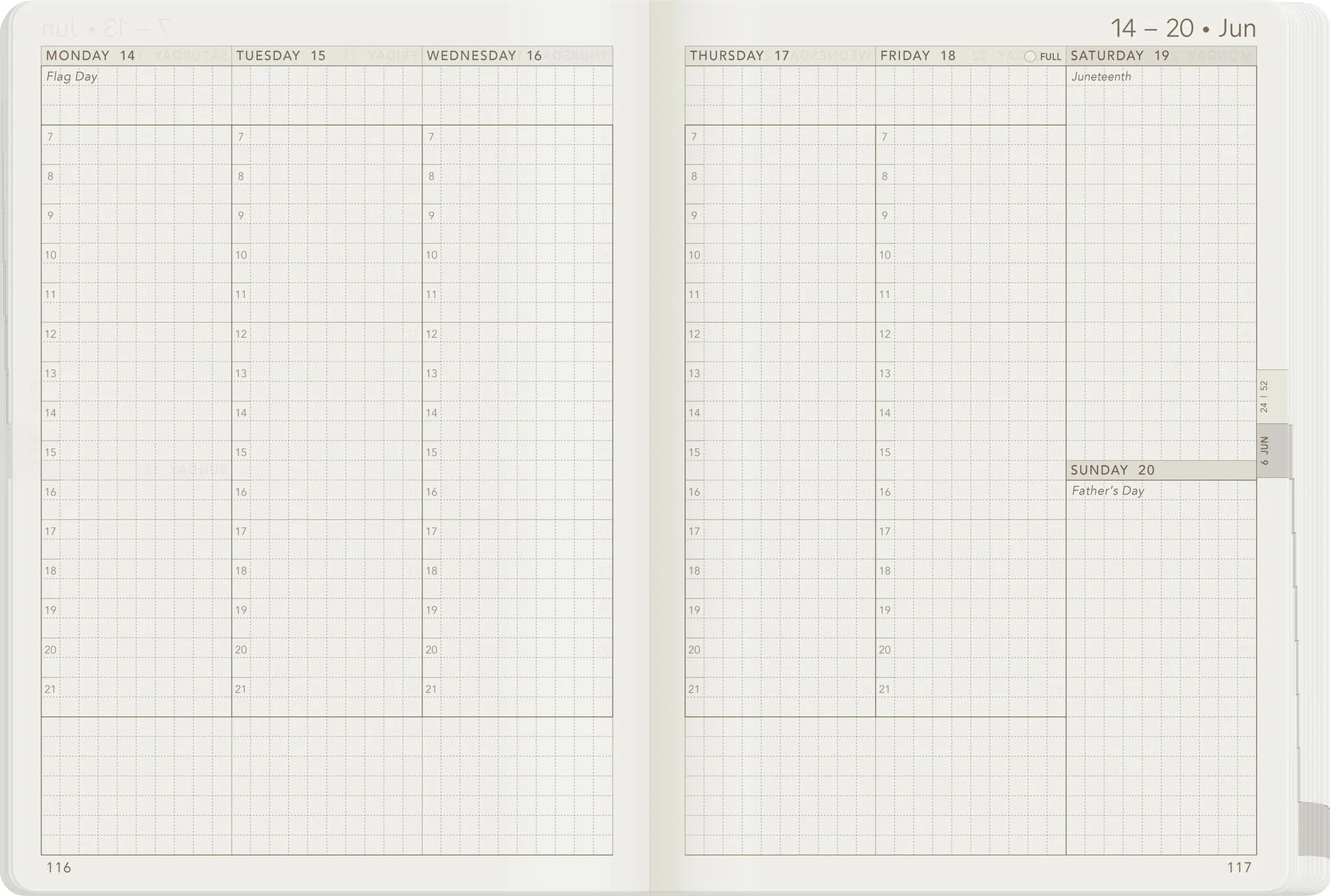 Wonderland22 2027 B6 Weekly Planner - Core - Stacked Weekends