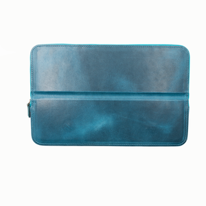 Galen Leather Co. Zipper Magnum Opus 12 Slot Hard Pen Case - Crazy Horse Ocean
