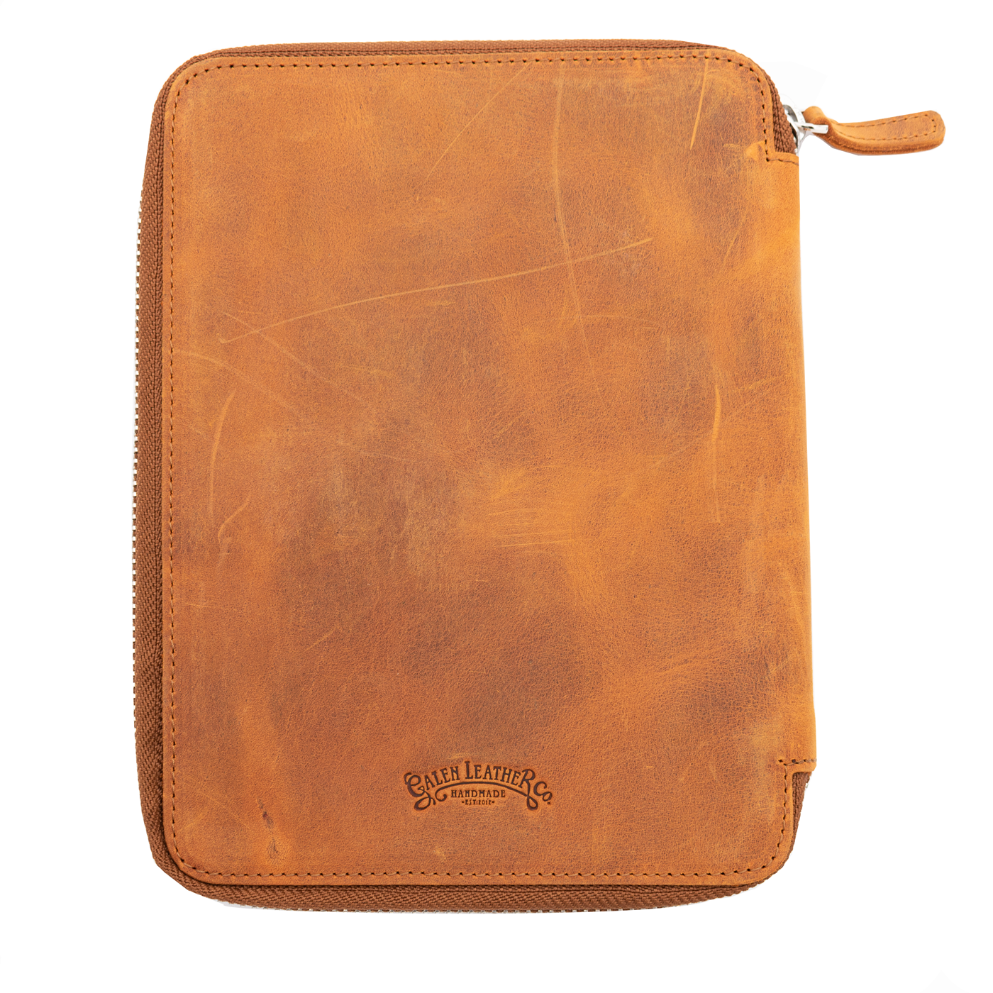 Galen Leather Co. Zippered A5 Notebook Folio - Crazy Horse Brown