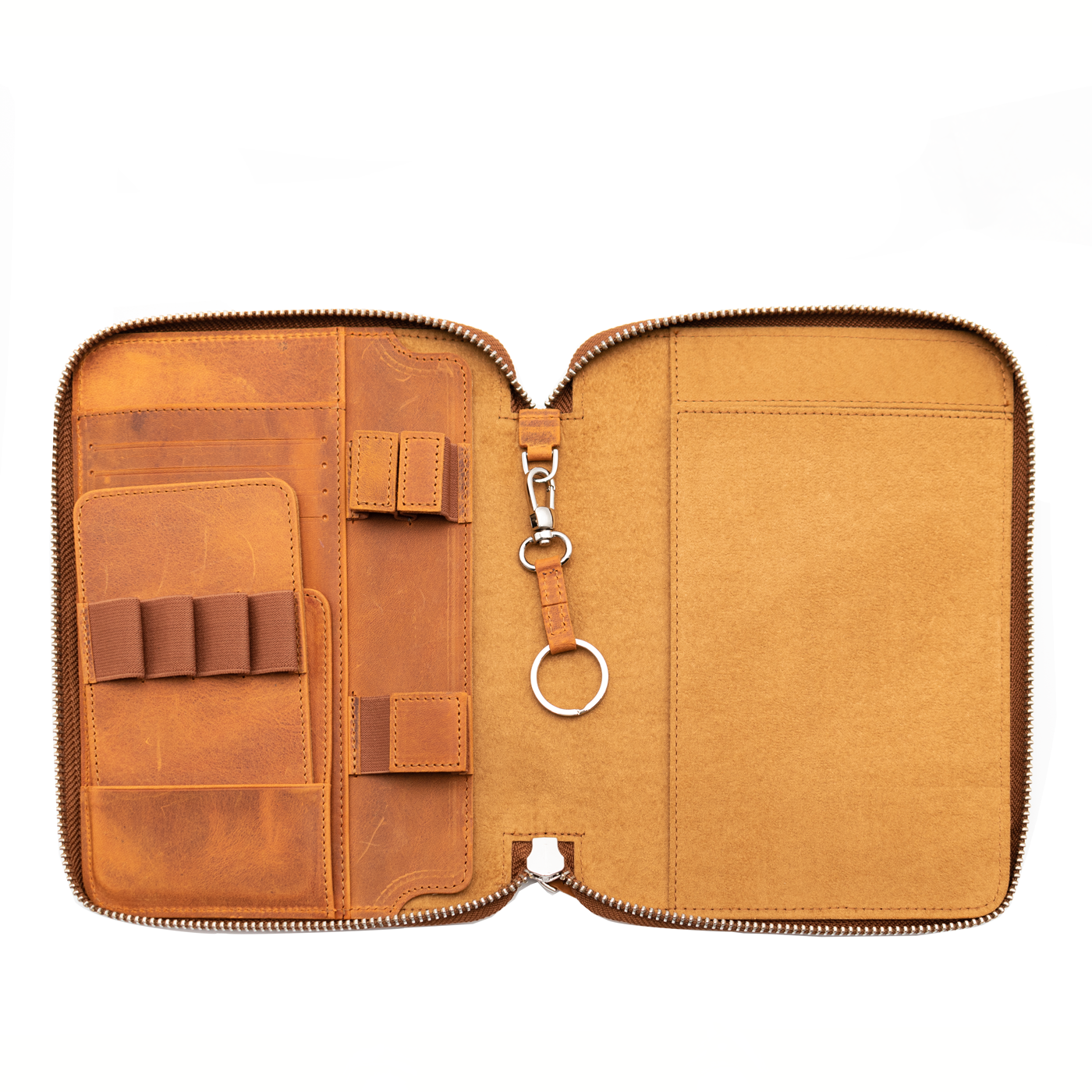 Galen Leather Co. Zippered A5 Notebook Folio - Crazy Horse Brown