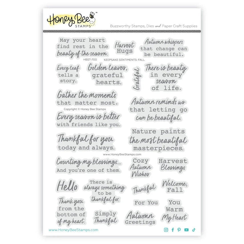 Honey Bee Stamps - Fall 6x8 Photopolymer Stamp Set