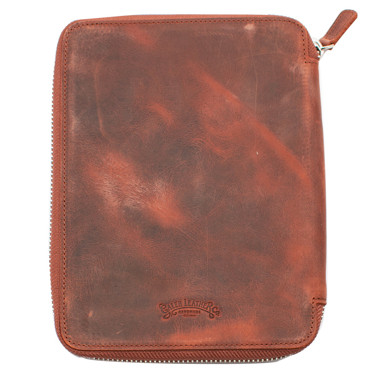 Galen Leather Co. Zippered A5 Notebook Folio- Crazy Horse Orange