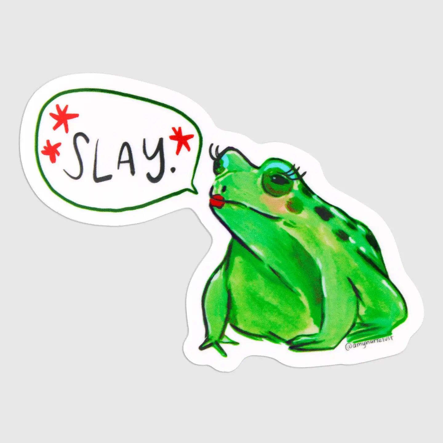 Amy Hartelust Art & Illustration - Vinyl Sticker - Slay Frog