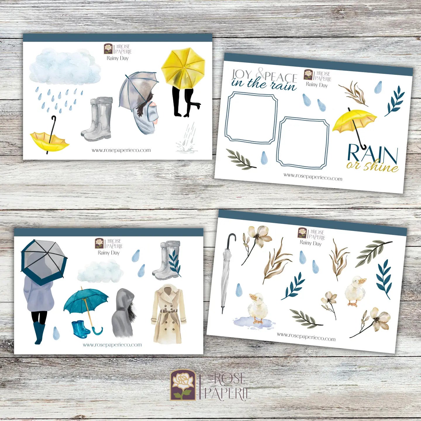 Rose Paperie - Rainy Day Sticker Set