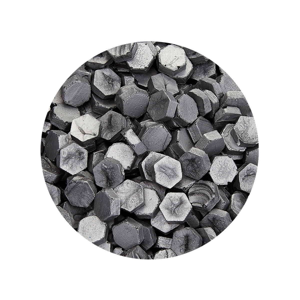 Freund Mayer Sealing Wax Beads in Box with Spoon- Metallic Silver