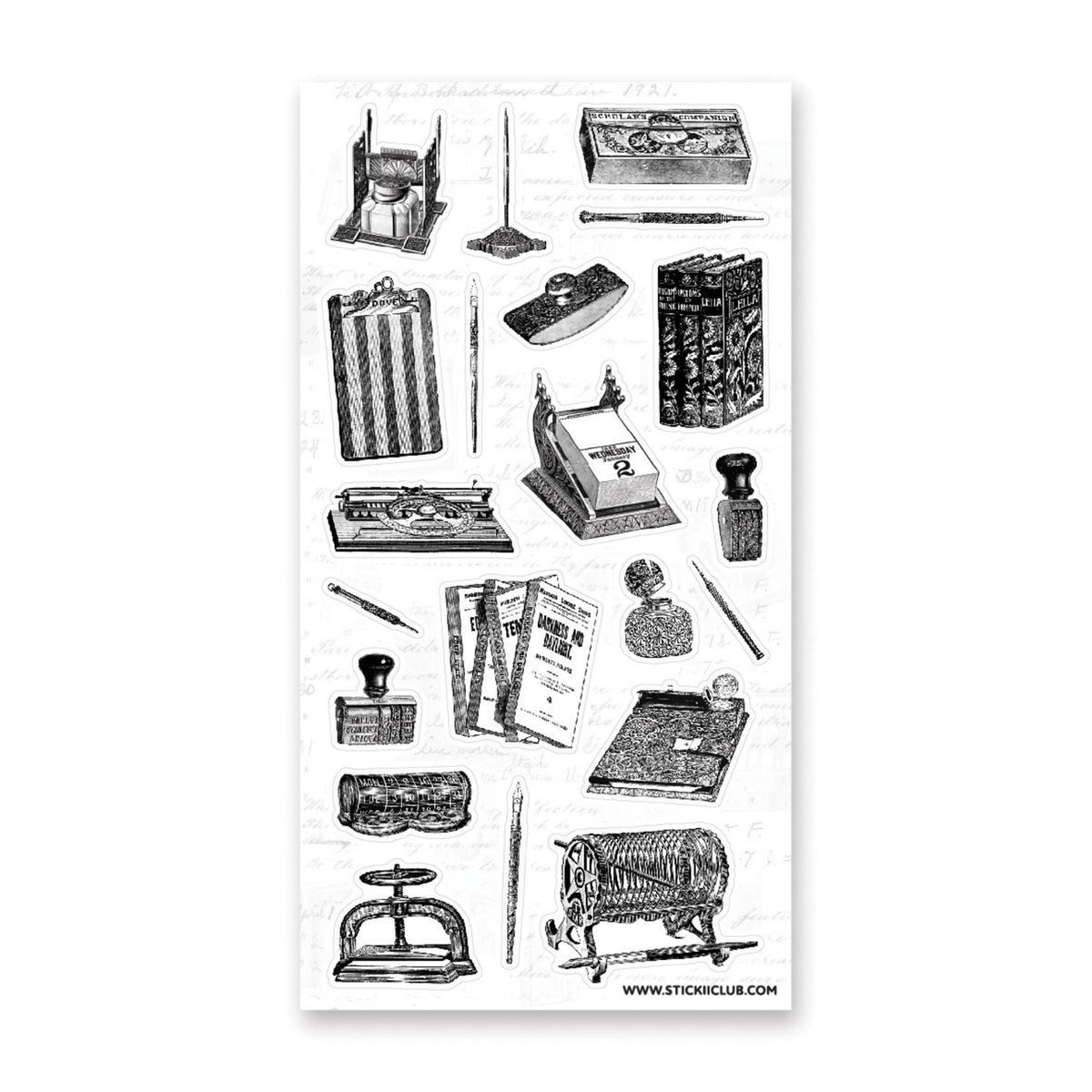 STICKII Sticker Sheet - Vintage Library Essentials