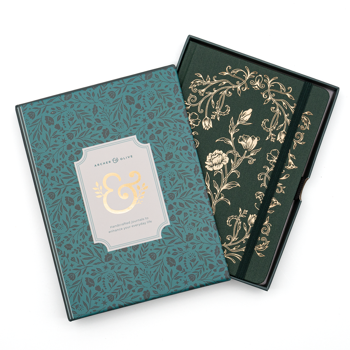 Archer & Olive - Antique Floral Dot Grid Notebook - B6
