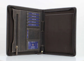 Leather Impressions Inc - American Bison Hunter Leather Padfolio - Zippered