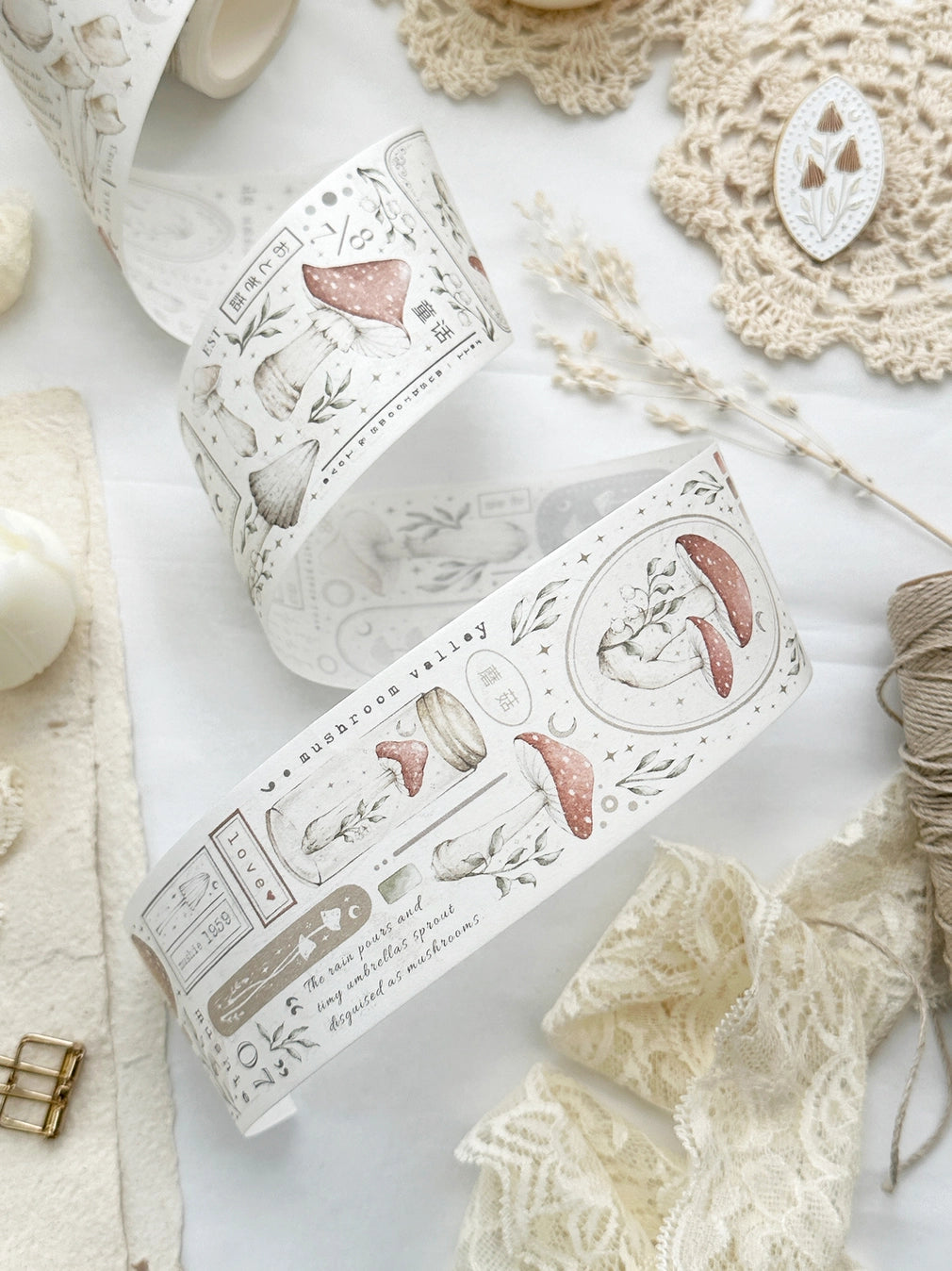 Leelajournals - Fungi Fairytale Gloss Pet Tape ( Pre Cut)