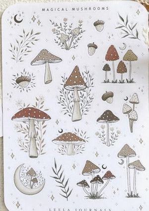 Leelajournals Sticker Sheet - Magical Mushrooms