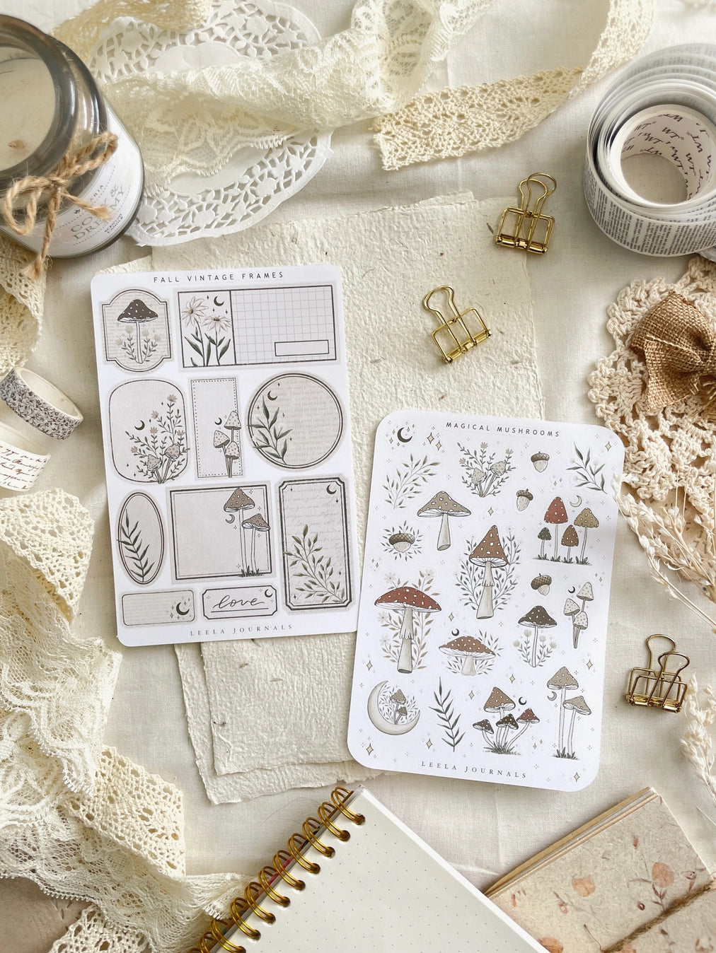 Leelajournals Magical Mushrooms Sticker Sheet Bundle
