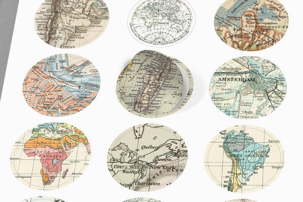 Pepin Label, Sticker & Tape Book - Historical Maps
