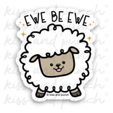 Kiss and Punch - Vinyl Sticker - Ewe Be Ewe