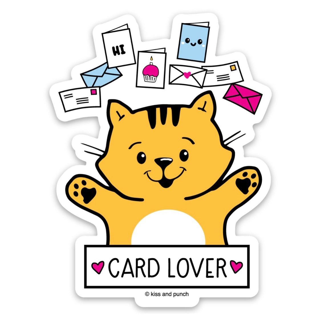 Kiss and Punch - Vinyl Sticker - Card Lover