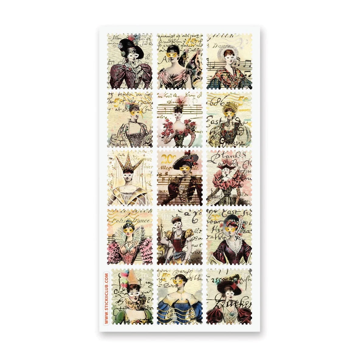 STICKII Sticker Sheet - Masquerade Stamps
