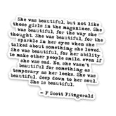 Swaygirls - Vinyl Sticker - F Scott Fitzgerald