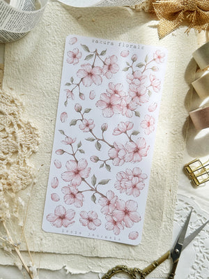 Leelajournals Sticker Sheet - Pink Sakura Cutouts