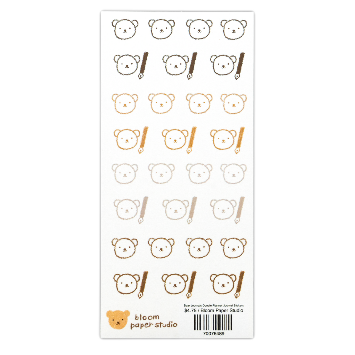 Bloom Paper Studio - Sticker - Bear Journals Doodle Planner Journal