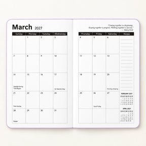 NoteMood - 2027 Weekly & Monthly Planner - Compact Hardcover Agenda