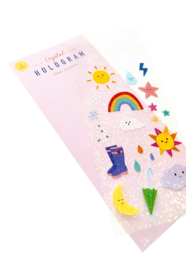 Girl of All Work - Weather Crystal Hologram Clear Stickers