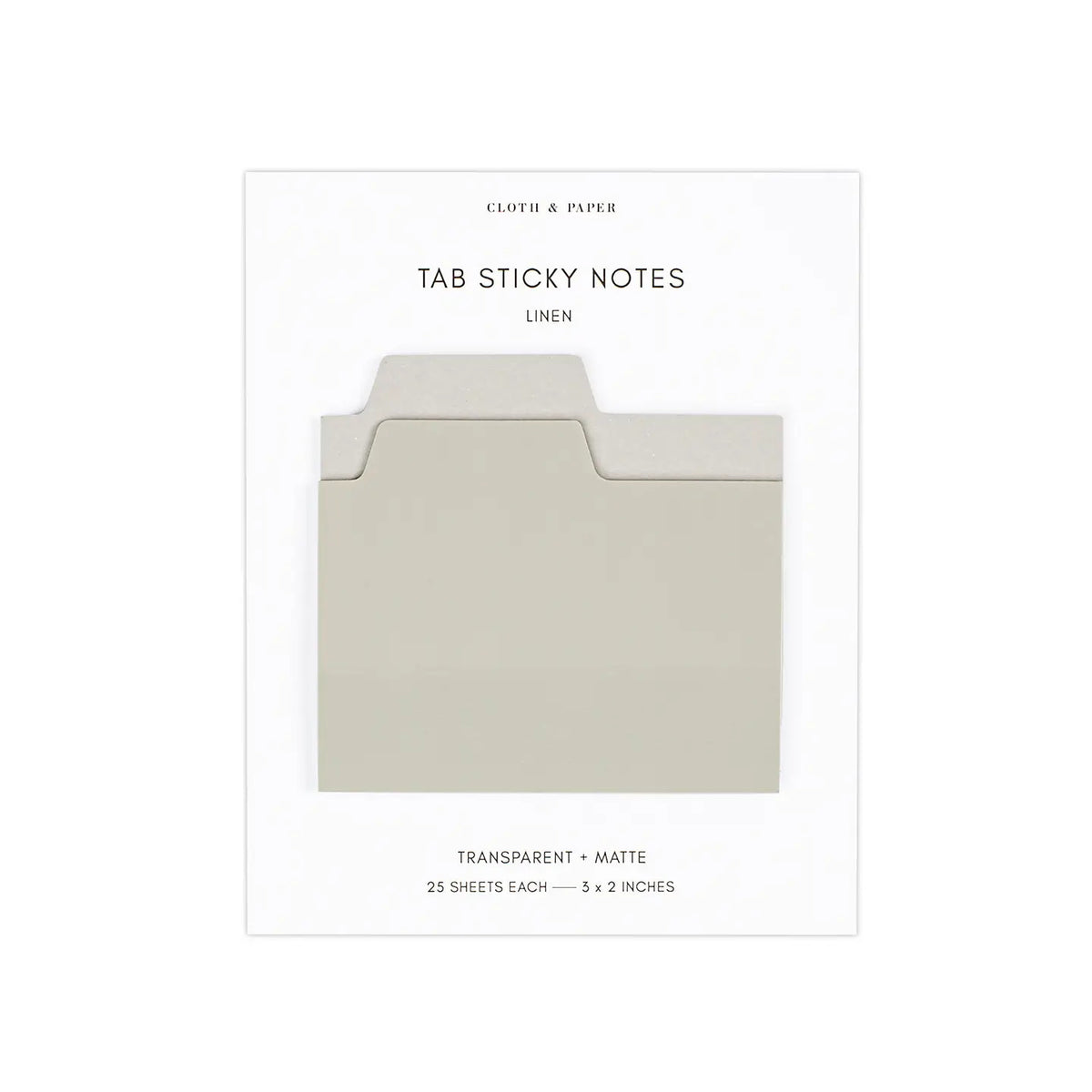 Cloth & Paper - Tab Sticky Notes - Linen