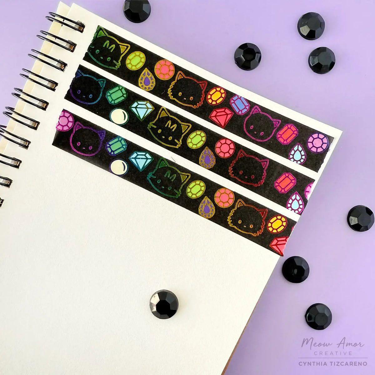 Meow Amor Creative - Jewel Cats Rainbow Washi Tape