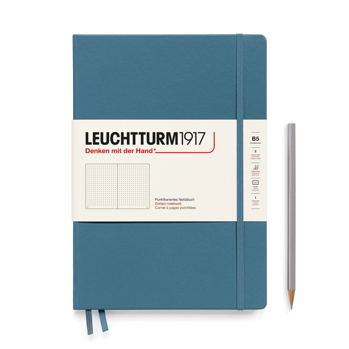 Leuchtturm1917 B5 Composition Hardcover Notebook - Stone Blue